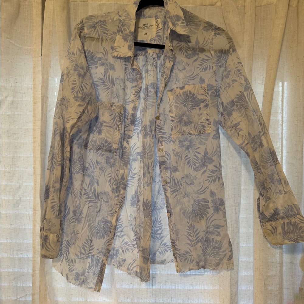 H&M Blue Floral Men's Shirt Jacket